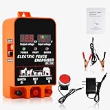 MQL-HDX Energizador de Cerca eléctrica Mejorado con Pantalla, Cargador de Cerca eléctrica con Alarma, Fuente de alimentación múltiple, CA/CC, Mantiene alejados a los Depredadores,5km