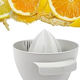 KADAX Exprimidor manual de plástico, exprimidor de frutas, exprimidor de naranja resistente, prensa ovalada para frutas, prensa manual universal, exprimidor de frutas (blanco)