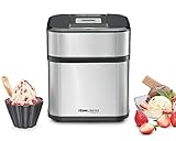 Rommelsbacher Kurt Máquina expendedora de Helados, 12 W, 1.5 litros, Plástico, Acero Inoxidable, Negro