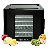 Nebula Deshidratador De Alimentos Con 6 Bandejas De Acero Inoxidable | Diseño De Control Táctil LED, Temperatura Digital Ajustable 35-70C Y Temporizador De 48 Horas | Secador De Alimentos | 400W