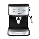 Ufesa CE7242 Cafetera Expresso y Capuccino, Vaporizador Orientable, 20 Bares, 2 Modos: Café Molido o Monodosis, Depósito 1.5L, Función Calienta Tazas, 850W, Modena