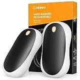 Calentador de Manos, Cnkeeo Calienta Manos Electrico Recargable USB C, Calienta Manos de Bolsillo 3 Clases de Temperatura, Interior Exterior para Hombres y Mujeres, Regalo de Invierno (2 PS, Negro)