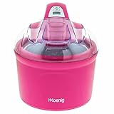 H.Koenig SRB60 Máquina para Hacer Helados, 1.5 L, 12 W, 1.5 litros, Acero Inoxidable, plástico, Rosa