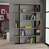 Dmora - Librería Adhara, estantería de Oficina, Mueble para Libros, Biblioteca, 110 x 26 x 161 cm, Roble y Antracita