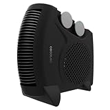 Cecotec Calefactor Eléctrico Bajo Consumo ReadyWarm 2000 Max Dual Black. Termoventilador de 2000W, 3 Modos, Termostato Regulable, Seguridad Sobrecalentamiento, Área de Cobertura 20m2