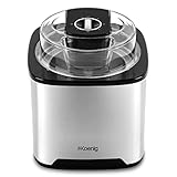 H.Koenig Sorbetera SRB80, Capacidad 2L, 12 W, Acero inoxidable, Tiempo de preparación 30 a 40 min, Rápida, 30 rpm, Apagado automático, Tapa transparente, Bol extraíble