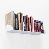 MILUKA Estante Libros Pared 60 cm | Libreria Estanteria Pared Libros con Soporte a Pared Invisible | Repisa Libros Flotante para Libreria Pared Colgante | Balda Pared Blanca Metal (1, Blanco)