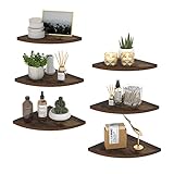 HORLIMER Juego de 6 estantes flotantes de Pared,estanteria Esquina, estantes de Pared Madera Maciza, Usado para Estante de Esquina Personalizado para Cocina, Sala de Estar y Entrada.