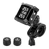Jansite motocicleta TPMS sistema de monitoreo de presión de neumáticos con 2 sensores externos pantalla LCD sistema de alarma de coche anti-apagado e impermeable