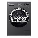 LG F4NX1009NMB - Lavadora de 9 kg de carga frontal serie X1, clase A, 1400 rpm, Wi-Fi, 6 Motion Direct Drive, lavado a vapor Allergy Care, libre instalación, Middle Black