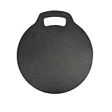 KitchenCraft Bandeja de Piedra para Hornear, Antiadherente, para Horno o Placa, para Pizza, Pan, Tortitas y otras Recetas en Caja de Regalo, Redonda, Hierro Fundido, 27cm x 6.5mm