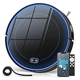 Kakzza Robot Aspirador, 2000 Pa Succión Potente, Híbrido de Barrer y Fregar, App Control, Aspirador Delgado & Silencioso Autocarga Inteligente para Pelo de Mascota, Suelo Duro & Alfombra de Pelo Bajo