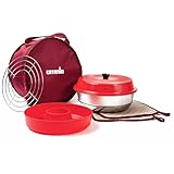 OMNIA Kit de Horno con Accesorios – Set con Horno de Camping, Molde de Silicona, Rejilla para Hornear, Bolsa y agarraderas