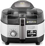 De'Longhi multifry extra Chef Plus FH 1396 - freidora de aire caliente/hr2206/80 (1,7 kg de capacidad, 1400 W/1000 W, 8 raciones, con sistema SHS Double de Pro, función grill, recetas en app). Gris/blanco.