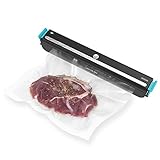 Cecotec Envasadora al vacío FoodCare SealVac 600 Easy. 85 W, Sistema de envasado en 10 Segundos, Presión de vacío de 60 kPa, 5 Bolsas de 20 x 30 cm, Apta para Bolsas genéricas