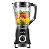 VINATO Vaso Maker, licuadora para zumos, batidos, smoothies, jarra de 1,8L, 500W, 4 cuchillas extraíbles de acero inoxidable, triturador de hielo, licuadora para batidos y smoothies