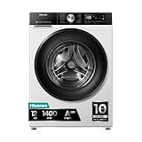 Hisense WF3S1243BW3, Lavadora, 12 Kg, Class A-20%/D, 1400 RPM, Ancho 60- cm, 19 Programas, PureJet, Blanco