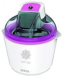 SOGO Máquina para ahcer Helador y Sorbete 1.5L con Motor Bidireccional - Helados Caseros con Bol Extraíble sin BPA