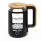Jocca - Hervidor de Agua Eléctrico 1.8 L con Base Giratoria 360° - Desconexión Automática - Cristal Borosilicato - 1500W - Negro