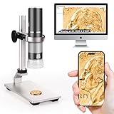 Ninyoon Microscopio 4K WiFi con Soporte Profesional 50-1000X Microscopio Digital USB Endoscopio Inalámbrico Cámara HD para iPhone iPad Android Teléfono y Tableta Windows Mac Chrome Linux Computadora