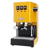 Gaggia Classic E24 Evo Pro - Cafetera manual para café expreso con caldera de latón y válvula solenoide, color amarillo