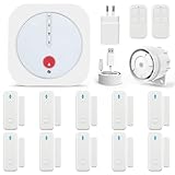 UMEIMA Alarmas para Casa, 16-Pieza Sistema Antirrobo, Kits de Seguridad con App, Trabajo para el Hogar, Garaje, Compatible con Alexa (Supports 5GHz and 2.4GHz Wi-Fi)