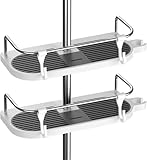 Hawsam Sin Taladrar Estante de Ducha para Barra de Ducha - Estantería de Baño para el Champú, Ajuste 19mm-25mm Riel (2 Piezas)