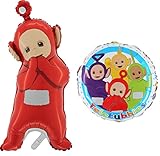 Toyland® Paquete de 2 Globos Teletubbies - Globo de Personajes Redondo y Globo en Forma de Po Rojo - Decoraciones para Fiestas Infantiles