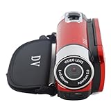 Cuifati Videocámara Digital, Cámara DV de Rotación Full HD 16X, Mini Cámara de Vídeo para Niños, Cámara de Vídeo Portátil Vintage, Cámara de Vídeo Profesional para Fiesta en Casa, (Rojo)