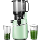 AMZCHEF Extractor de Zumos y Verduras Automático, 135MM Apertura y 1.8L Capacidad Licuadora para Verduras y Frutas Entera, 250W Licuadora Prensado en Frio Lento con Triple Filtro - Verde