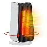 Calefactor Bajo Consumo Baño 1200W Ninonly PTC Calefactor Bajo Consumo Electricos Con 90°Oscilación, 6 Modos, Protección Contra Sobrecalentamiento y Volcado para Casa, Habitaciones, Oficinas