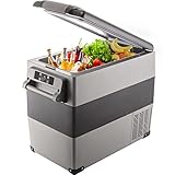VEVOR Refrigerador para Coche 55 L Mini Caja del Congelador Caja Fresca Mini Frigorífico Coche Mini Nevera -20 a 10 Grados Centígrados para Camping Caravanas Picnics Festivales