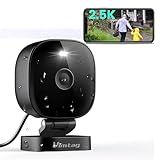 Vimtag Cámara de Vigilancia 2.5K/4MP, IP66 Impermeable, Mini Cámara Exterior con Visión Nocturna en Color, Cámara Interior WiFi con Detección de Movimiento, Tarjeta SD, Compatible con Alexa, Negro