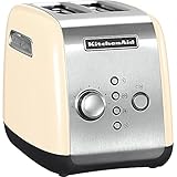 Kitchenaid 5KMT221EAC TOSTADORA AUTOMÁTICA para 2 REBANADAS, Plástico, 2 Ranuras, Plateado y Crema