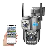 Cámaras para seguridad en el hogar Cámara con tarjeta Sim 4G, 4K, 8MP, lente Dual, , cámara IP PTZ for exteriores, visión nocturna inteligente, protección de seguridad, cámara domo CCTV inalámbrica co