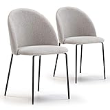 VS Venta-stock Set de 2 sillas Comedor Kenia tapizadas Beige, certificada por la SGS, 43 cm (Ancho) x 47 cm (Profundo) x 78,5 cm (Alto)