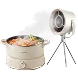 Campana extractora, campana extractora portátil y potente, 3 posiciones de viento, ventilador extraíble y lavable, ideal para barbacoas interiores, fondue y cocina de autocaravana