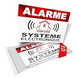 imaggge.COM - Pegatinas disuasorias de alarma - Sistema electrónico - Juego de 12 - Dimensiones 8,5 x 5,5 cm