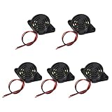 Colexy 5PCS Zumbador Electrónico Alarma 12V 95dB, 3-24V Tono Piezoeléctrico Timbre Electrónico Alarma Zumbador Continuo Sonido Cable Longitud 100mm, Zumbador de Sonido, Sirena Electrónica