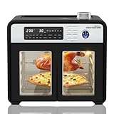 CHEF -O- MATIC Horno de aire Double Door Oven, 28L, Horno doble puerta, 18 programas, 1700W, Grill interior, Horno tostador, Asador giratorio, Deshidratador de alimentos, Pantalla LCD