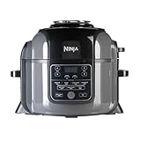 Ninja Foodi Olla eléctrica multifunción, 6 l, 7 funciones en 1, Olla a presión, Freír con aire, Cocción lenta, Parrilla y más, en acero galvanizado y negro, OP300EU