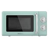 Cecotec Microondas Mecánico con Grill de 20 L Proclean 3110 Retro Green. 700 W en 6 Niveles, Temporizador hasta 30 Minutos, Modo Descongelación, Diseño Vintage en Verde, Acabados en Acero