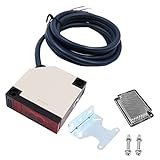 VOANZO Barrera de luz reflectora, Detector de Paso con Espejo Reflectante, interruptores de Sensor óptico, luz infrarroja, 4 m