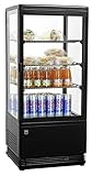 METRO Professional Vitrina refrigerada GGC2078B, plástico/vidrio, 42.8 x 38.6 x 96 cm, 78 L, enfr. por ventilación, cristal de seguridad (78 L, Negro)