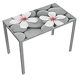 HOGAR24 ES Mesa de Cocina Fija, Mesa de Cristal, Impresión Floral, Diseño Moderno, Medidas: 100 cm (Ancho) x 76 cm (Alto) x 70 cm (Fondo).