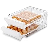 HOMQUEN Huevera Para Refrigerador, 40 Rejillas/2 Capas, Caja De Almacenamiento De Huevos Frescos (Paquete De 1)