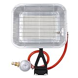 Calentador de gas portátil de 4,5 kW, calentador de gas con área de calefacción de 20 a 60 m², calefacción ajustable, manguera de 70 cm, regulador de presión de 37 mbar, calentador de espacio de