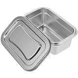 UPKOCH Contenedor De Helado Multi-funcional De Acero Inoxidable Congelador Caja De Almacenamiento Sellada Para Helados Caseros Accesorio Práctico Para Refrigerador