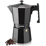 MAGEFESA Colombia Noir - Cafetera Italiana de 12 Tazas, 600ml, Aluminio Extra Grueso, Todo Tipo de Cocinas, NO APTA PARA LAVAVAJILLAS E INDUCCIÓN