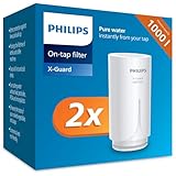 Philips Filtro de agua para grifo AWP305P2/10, paquete doble, microfiltración X-Guard que reduce hasta el 99% del cloro y sustancias que deterioran el sabor